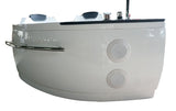Eago 67 in. Acrylic Left Drain Corner Apron Front Whirlpool Bathtub in White - BathVault