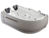 Eago 71 in. Acrylic Left Drain Corner Apron Front Whirlpool Bathtub in White - BathVault