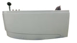 Eago 59 in. Acrylic Left Drain Corner Apron Front Whirlpool Bathtub in White - BathVault