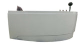 Eago 59 in. Acrylic Right Drain Corner Apron Front Whirlpool Bathtub in White - BathVault