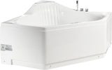 Eago 60 in. Acrylic Center Drain Corner Apron Front Whirlpool Bathtub in White - BathVault