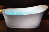Eago 69 in. Acrylic Flatbottom Air Bath Bathtub in White - BathVault