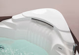 Eago 61 in. Acrylic Offset Drain Corner Apron Front Whirlpool Bathtub in White - BathVault