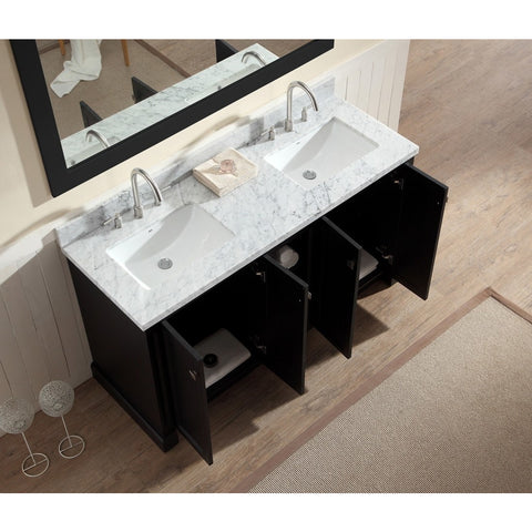 ARIEL Westwood 61" Double Sink Bathroom Vanity Set C061D - BathVault
