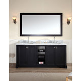 ARIEL Westwood 73" Double Sink Vanity Set Black or White C073D - BathVault