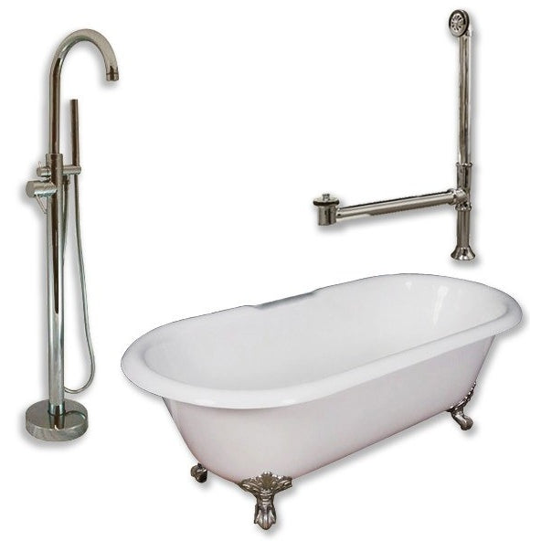 Cambridge Plumbing Cast Iron Double Ended Clawfoot Tub Package 67" X 30" - BathVault