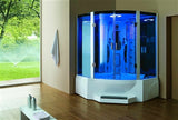 Mesa 608P Steam Shower 63" x 63" x 85" Blue Glass - BathVault