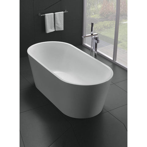 Eviva Alexa 60″ White Free Standing Strengthen Acrylic Bathtub EVTB1018-59WH - BathVault