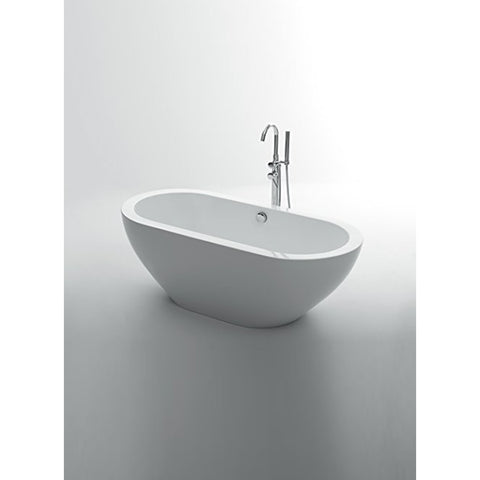 Eviva Lina 67″ White Free Standing Strengthen Acrylic Bathtub EVTB1008-67WH - BathVault