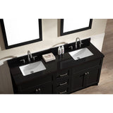 ARIEL Hamlet 73" Double Sink Vanity Set Black Granite Countertop - BathVault