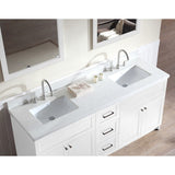 ARIEL Hamlet 73" Double Sink Vanity Set White Quartz Counter F073D-WQ - BathVault