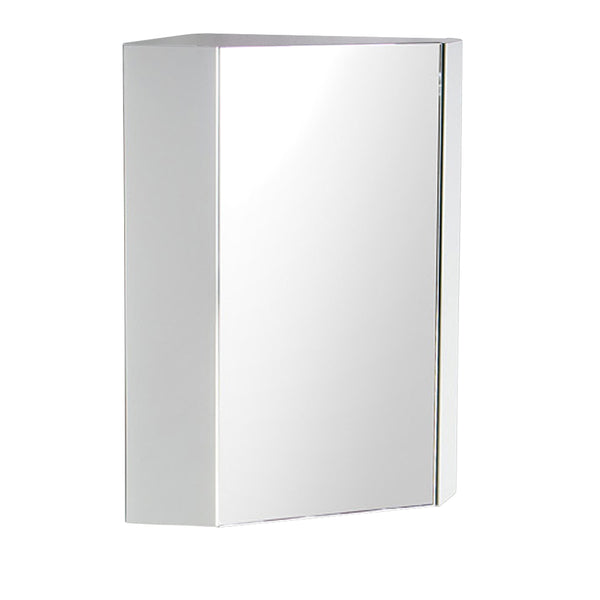 Fresca Coda 18" White Corner Medicine Cabinet w/ Mirror Door - BathVault