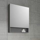 Fresca 24" Gray Bathroom Medicine Cabinet w/ Small Bottom Shelf - BathVault