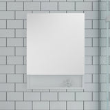 Fresca 24" White Bathroom Medicine Cabinet w/ Small Bottom Shelf - BathVault