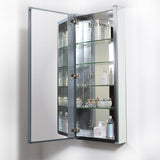 Fresca 15" Wide x 36" Tall Bathroom Medicine Cabinet w/ Mirrors - BathVault