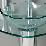 Fresca Netto 24" Modern Glass Bathroom Vanity w/ Wavy Edge Vessel Sink - BathVault