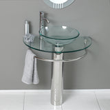 Fresca Attrazione 30" Modern Glass Bathroom Vanity w/ Frosted Edge Mirror - BathVault