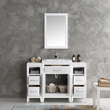 Fresca Cambridge 48" White Traditional Bathroom Vanity w/ Mirror - BathVault