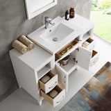 Fresca Cambridge 48" White Traditional Bathroom Vanity w/ Mirror - BathVault