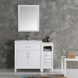 Fresca Cambridge 42" White Traditional Bathroom Vanity w/ Mirror - BathVault