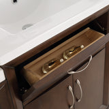 Fresca Cambridge 84" Antique Coffee Double Sink Traditional Bathroom Vanity w/ Mirrors - BathVault