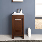 Fresca Allier 16" Wenge Brown Modern Bathroom Vanity w/ Mirror - BathVault
