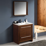 Fresca Allier 30" Wenge Brown Modern Bathroom Vanity w/ Mirror - BathVault