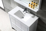 Fresca Allier 36" White Modern Bathroom Vanity w/ Mirror - BathVault