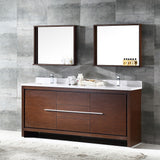 Fresca Allier 72" Wenge Brown Modern Double Sink Bathroom Vanity w/ Mirror - BathVault