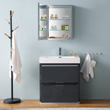 Fresca Valencia 30" Dark Slate Gray Free Standing Modern Bathroom Vanity w/ Medicine Cabinet - BathVault