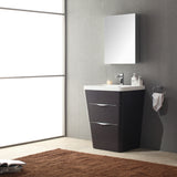 Fresca Milano 26" Chestnut Modern Bathroom Vanity w/ Medicine Cabinet - BathVault