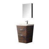 Fresca Milano 26" Rosewood Modern Bathroom Vanity w/ Medicine Cabinet - BathVault