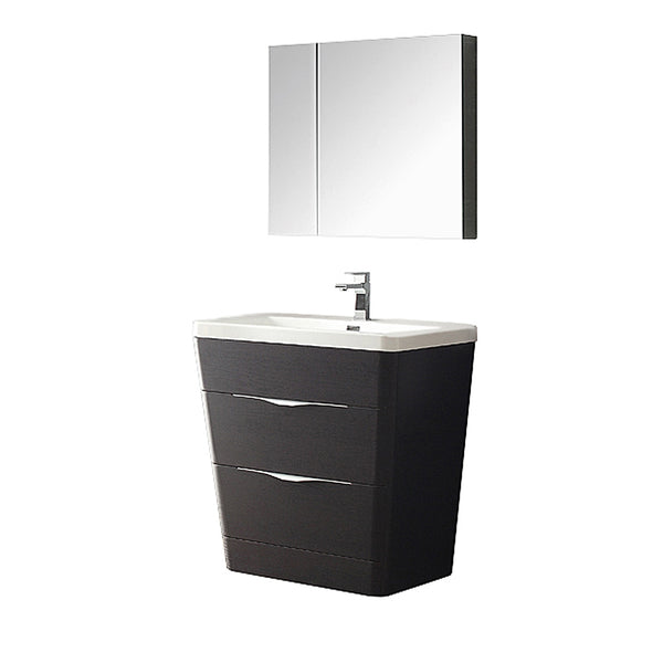 Fresca Milano 32" Chestnut Modern Bathroom Vanity w/ Medicine Cabinet - BathVault