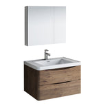 Fresca Tuscany 32" Rosewood Wall Hung Modern Bathroom Vanity w/ Medicine Cabinet - BathVault