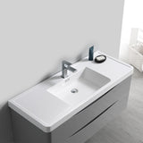 Fresca Tuscany 48" Glossy Gray Wall Hung Modern Bathroom Vanity w/ Medicine Cabinet - BathVault