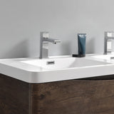Fresca Tuscany 48" Rosewood Wall Hung Double Sink Modern Bathroom Vanity w/ Medicine Cabinet - BathVault