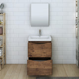 Fresca Tuscany 24" Rosewood Free Standing Modern Bathroom Vanity w/ Medicine Cabinet - BathVault