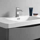 Fresca Tuscany 36" Glossy Gray Free Standing Modern Bathroom Vanity w/ Medicine Cabinet - BathVault