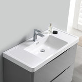 Fresca Tuscany 40" Glossy Gray Free Standing Modern Bathroom Vanity w/ Medicine Cabinet - BathVault
