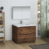 Fresca Tuscany 40" Rosewood Free Standing Modern Bathroom Vanity w/ Medicine Cabinet - BathVault