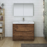 Fresca Tuscany 40" Rosewood Free Standing Modern Bathroom Vanity w/ Medicine Cabinet - BathVault