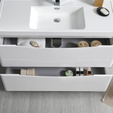 Fresca Tuscany 40" Glossy White Free Standing Modern Bathroom Vanity w/ Medicine Cabinet - BathVault