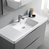 Fresca Tuscany 48" Glossy Gray Free Standing Modern Bathroom Vanity w/ Medicine Cabinet - BathVault