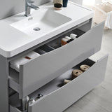 Fresca Tuscany 48" Glossy Gray Free Standing Modern Bathroom Vanity w/ Medicine Cabinet - BathVault