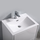 Fresca Catania 24" Glossy White Wall Hung Modern Bathroom Vanity w/ Medicine Cabinet - BathVault