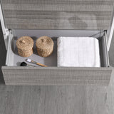 Fresca Catania 30" Glossy Ash Gray Wall Hung Modern Bathroom Vanity w/ Medicine Cabinet - BathVault