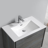 Fresca Catania 30" Ocean Gray Wall Hung Modern Bathroom Vanity w/ Medicine Cabinet - BathVault