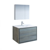 Fresca Catania 36" Ocean Gray Wall Hung Modern Bathroom Vanity w/ Medicine Cabinet - BathVault