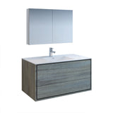 Fresca Catania 48" Ocean Gray Wall Hung Modern Bathroom Vanity w/ Medicine Cabinet - BathVault