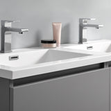 Fresca Lazzaro 48" Gray Free Standing Double Sink Modern Bathroom Vanity w/ Medicine Cabinet - BathVault